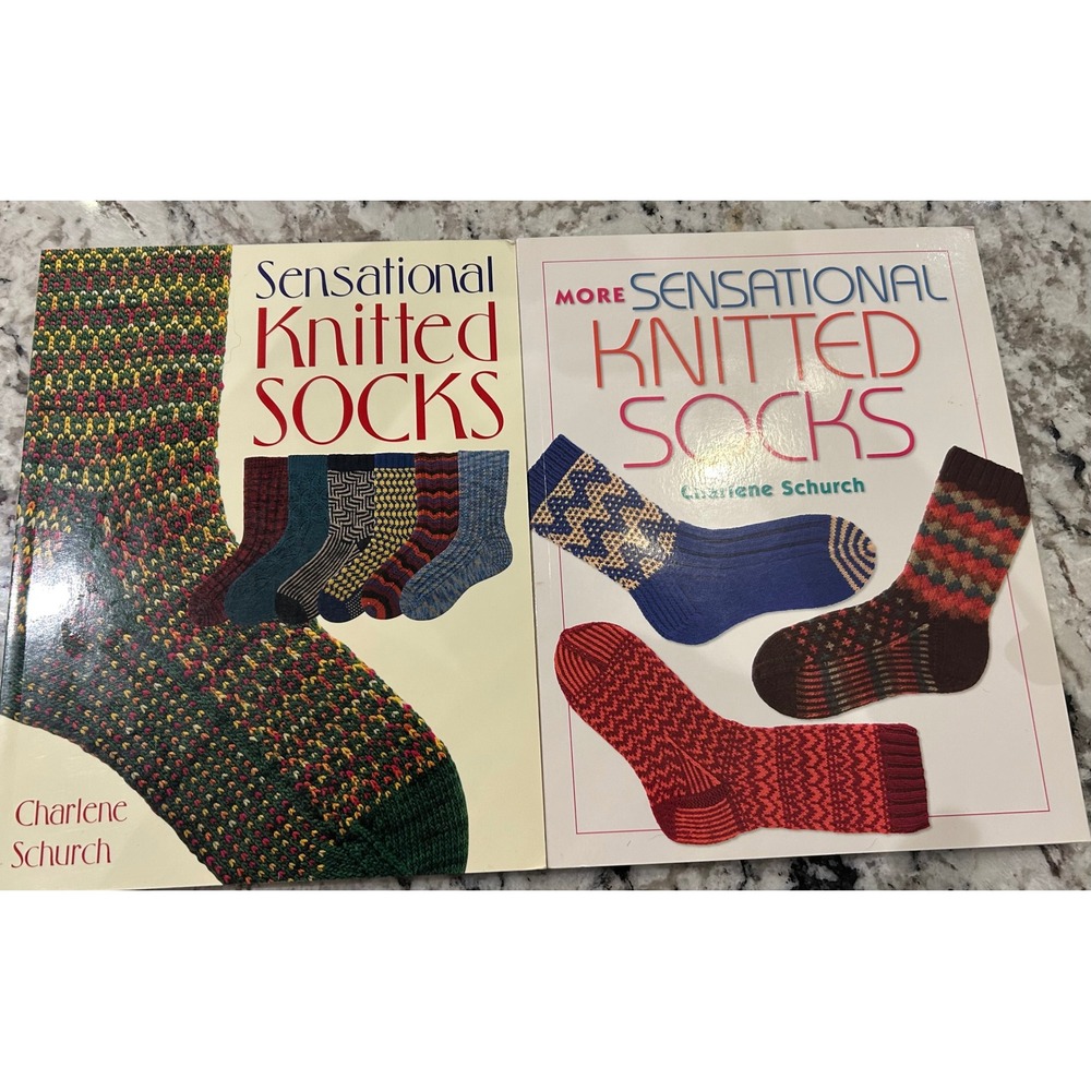 Sensational Knitted Socks Books by‎ Charlene Schurch Set of 2 knitting knits